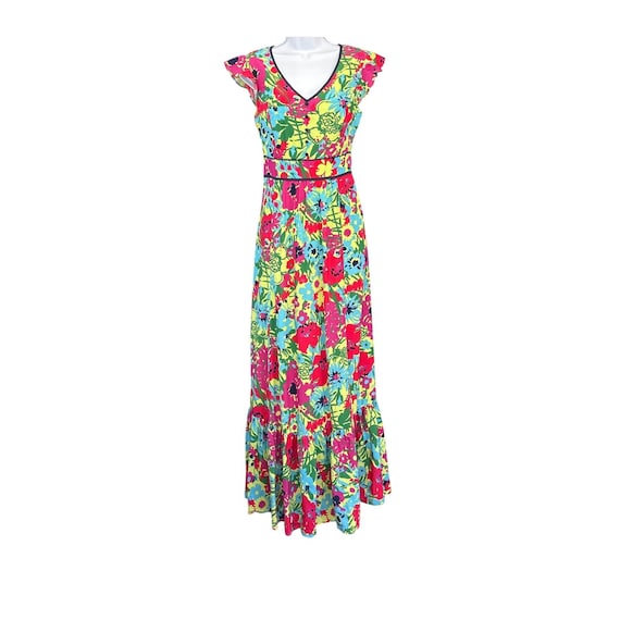 modcloth boho dresses Maxi Dress Retro Floral Cottagecore Colorful Flowy Garden Party Beautiful Dress Cake For 10748 the dress is fully Media:Wood