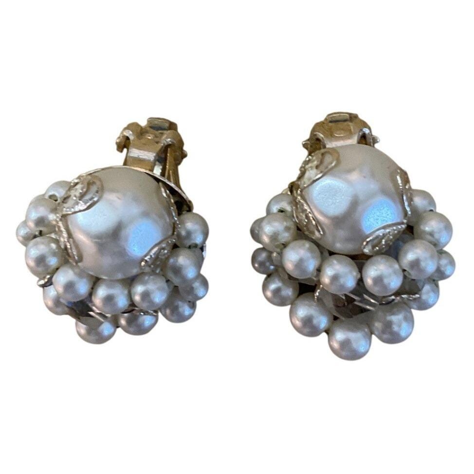Vintage Earrings Japan Clip Pearl - Etsy