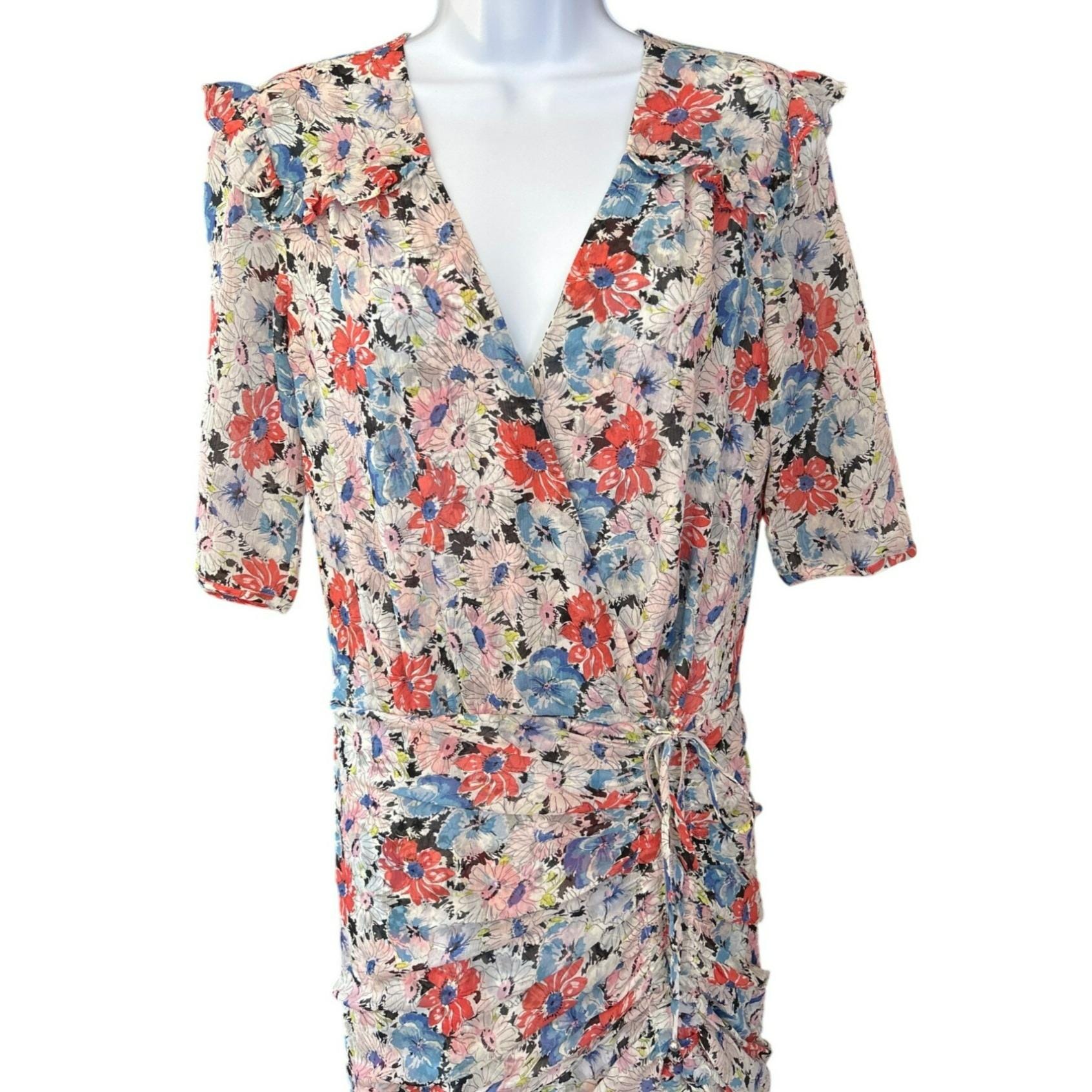 veronica beard mick silk dress Veronica Beard Silk Mick Gathered Floral Print Maxi Dress Size 4 EUC Quiet  Luxe