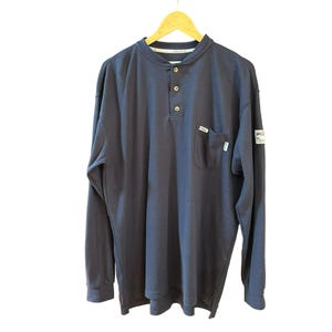 Tyndale FR アーク耐性/難燃性 ネイビー 長袖ヘンリーシャツ XL 未使用