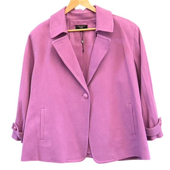 Talbots Pastel Purple Single Button Blazer 24W Preppy Work Chic