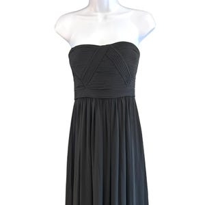 BCBGMAXAZRIA Fabulous Black Retro Strapless Tulle Tiered
