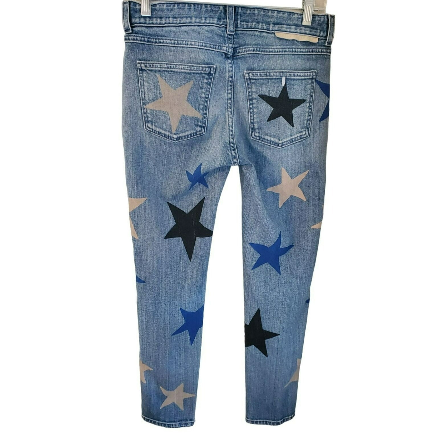 デニム・ジーパン STELLA MCCARTNEY Women Denim Pants 6D0287 3SPH83 4052 VINTAG Stella Mccartney Women's Blue Star Printed Denim Jeans Size