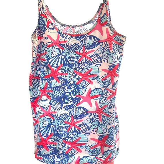 Lilly Pulitzer Women's Blue Pink She She Seashell… - image 1