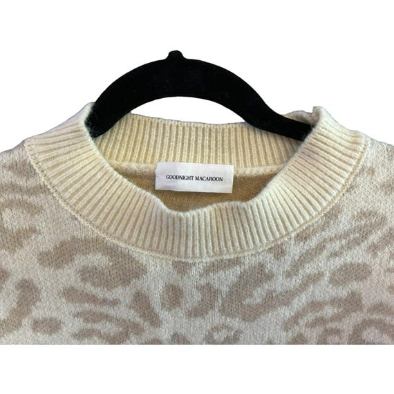 Buy Goodnight Macaroon Kanya Cream Beige Crewneck Leopard Pint Sweater One Size EUC Online in India Etsy