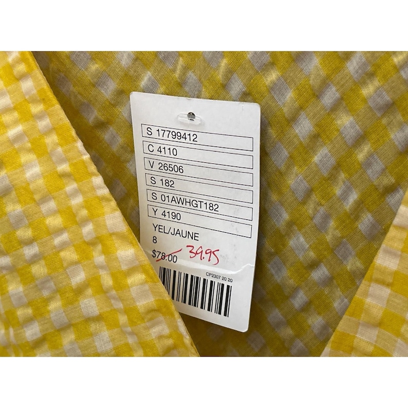 Odille Anthropologie Yellow Gingham Wrap Top Sleeveless V-Neck Side Tie image 2