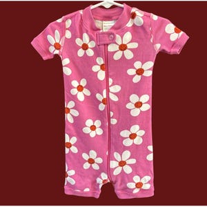 Hanna Andersson Baby Girls Organic Cotton Retro Floral Daisy One Piece 18-24M