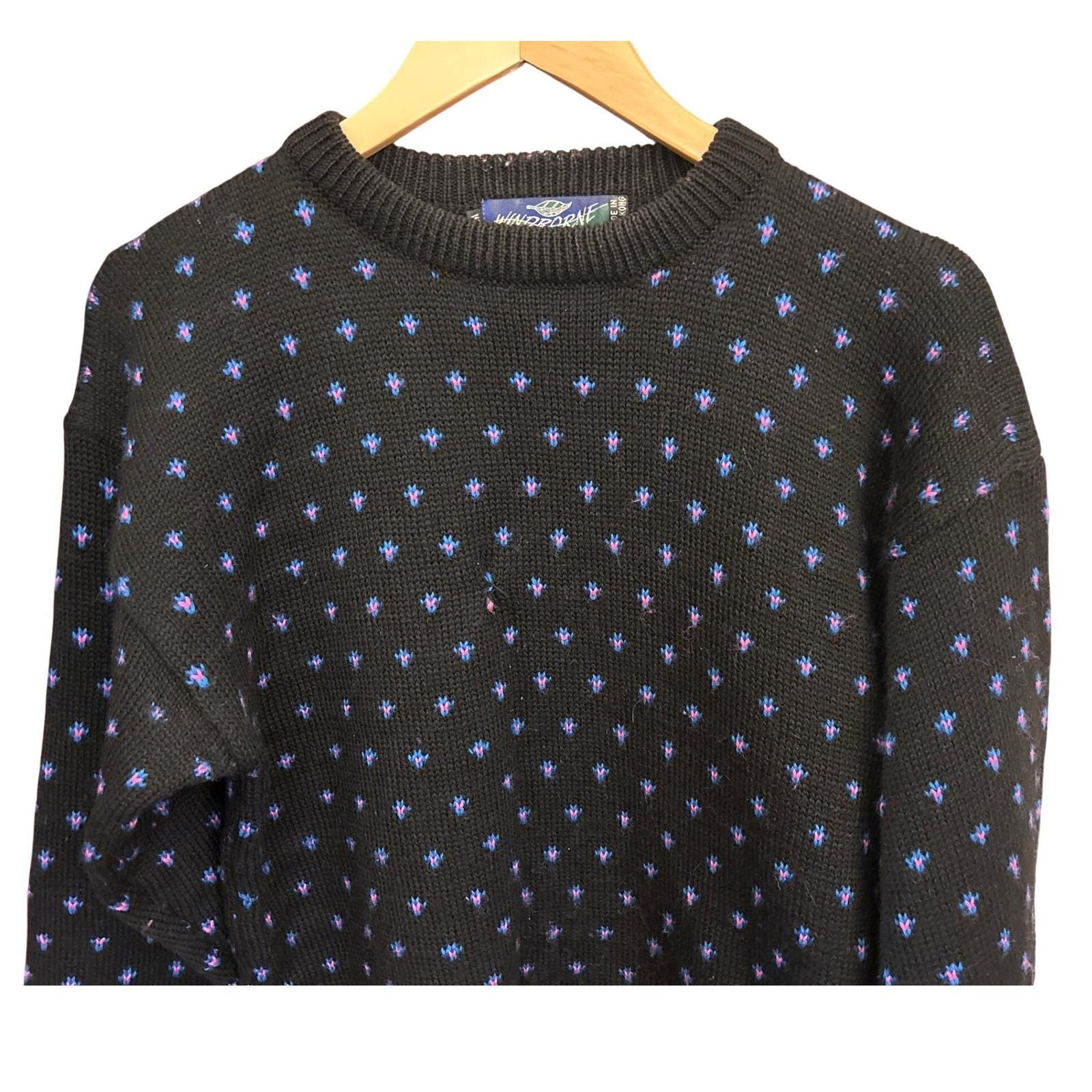 Vintage 90s Windborne 100% Wool Sweater Grandmacore Cottagecore