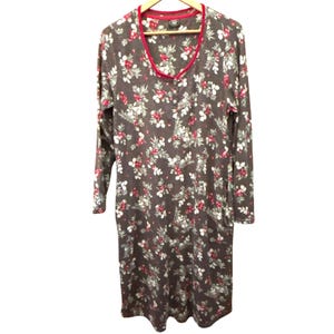 Vintage Laura Ashley Holiday Christmas Nightgown Large 1990s Y2K Long Sleeve