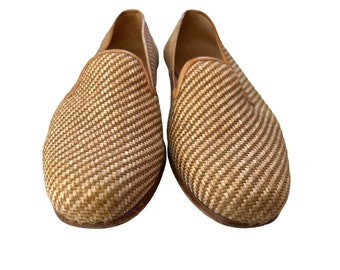 Stubbs and Wootton Women's Beige Raffia Straw Flats Size 5 1 Stubbs and Wootton Women's Beige Raffia Straw Flats Size 5 1