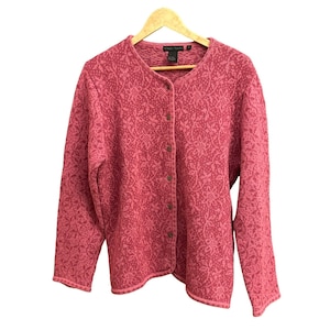 Vintage Nomadic Traders Women&#39;s Pink Floral Cottagecore Cardigan Size Large