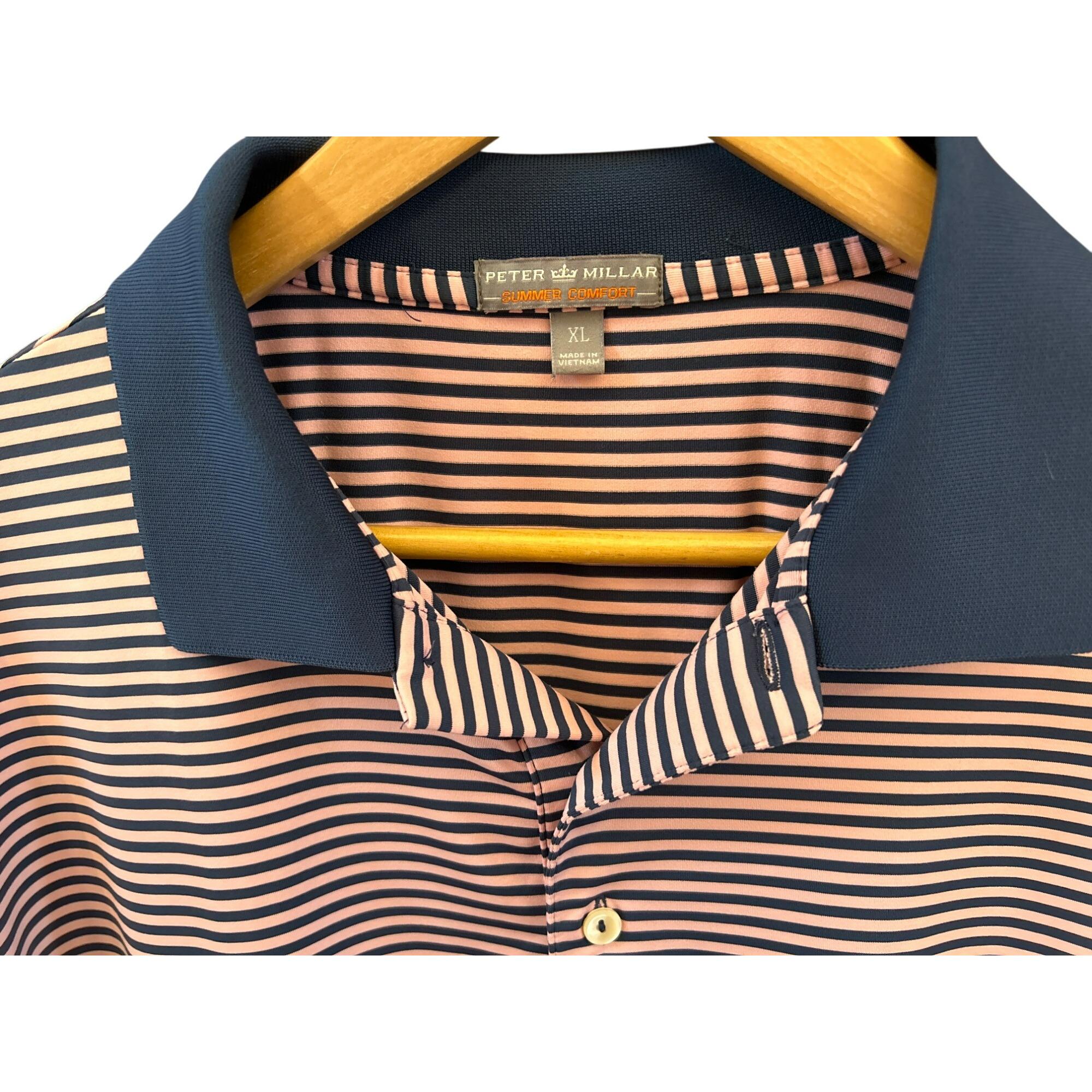 Peter Millar Summer Comfort Pink Blue Short Sleeve Performance