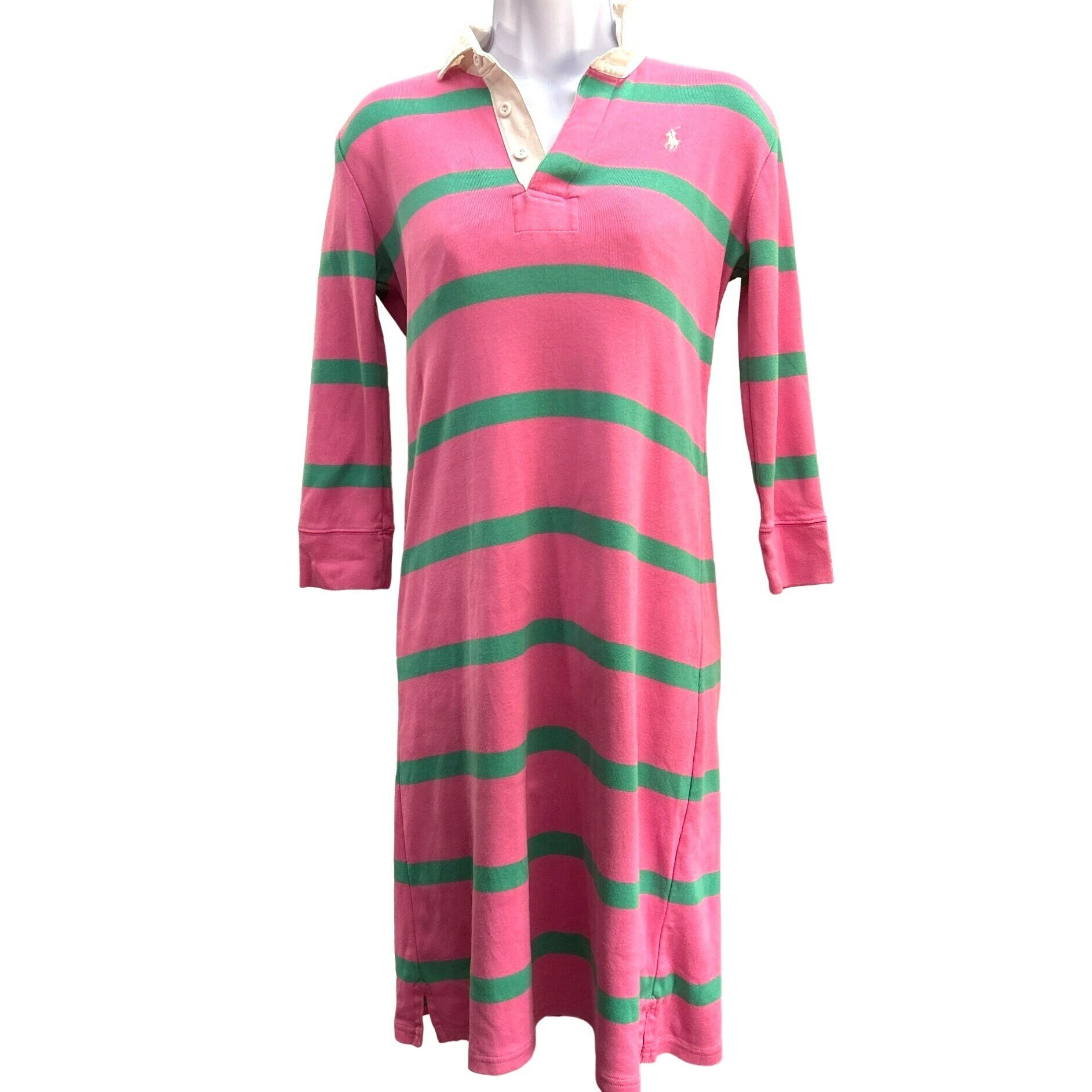 Vintage Ralph Lauren Pink Green Ultra Preppy Shirt Dress Size Small Extra  Rare - Etsy