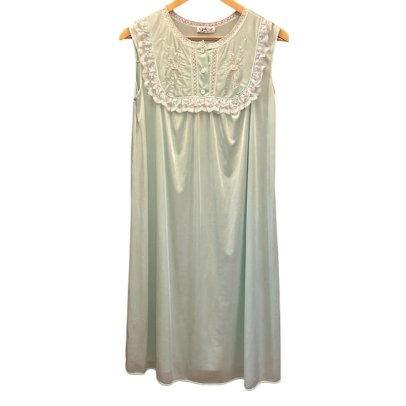 gilead green dress Vintage Nightgown Mint Lace Floral Grandmacore Cottagecore Retro 20260519_25%
