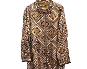 Vintage Prestige Original button-down shirt barok medaillon Maximalist Luxe