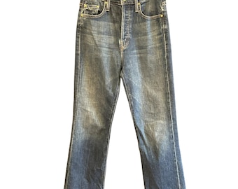 Mother High-Rise The Tripper Ankle Fray Size 25 Nature Touch Base Button Fly