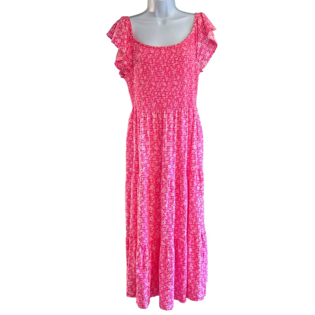 Lilly Pulitzer Women's Aura Pink Jilly Smocked Midi Dress Size XL Worn Once  EUC - Etsy