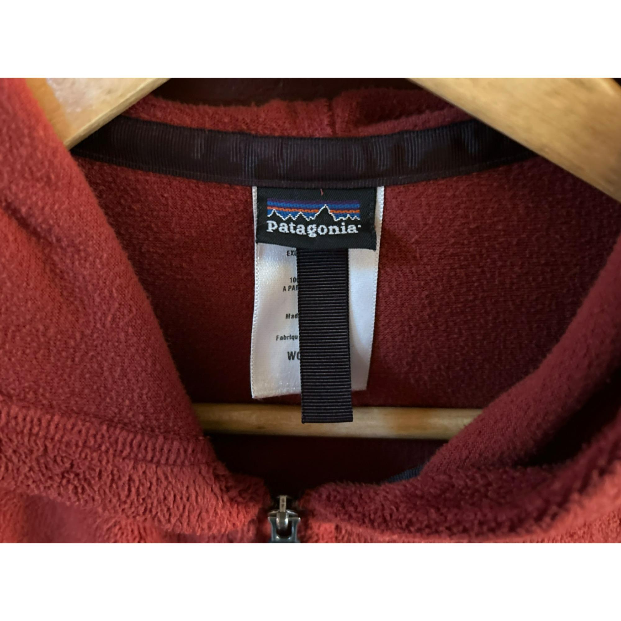 Vintage Patagonia Mars Red Plush Synchilla Hoody Size Small Full