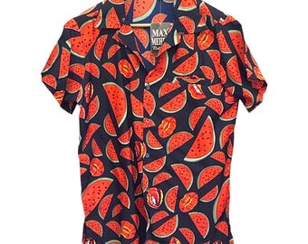 Camiseta NWT Max Mehr con estampado de sandía, estilo kitsch, pop art, novedad, talla pequeña