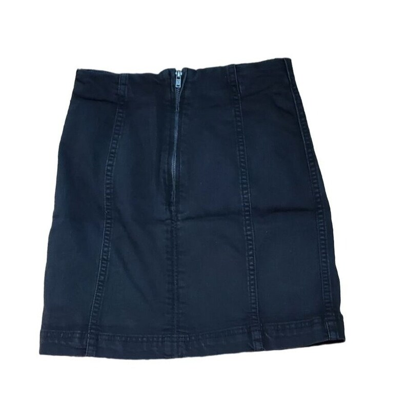 Free People Black Women's Denim Mini Skirt Waist 24" image 2