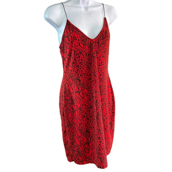 Vestito con stampa animalier rosso e nero da donna Divided, taglia