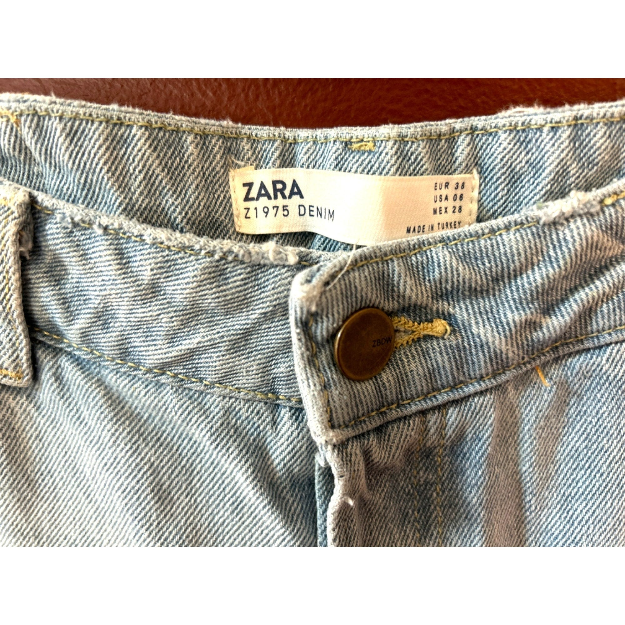 Jean Femme Zara Basic Z1975 Denim Taille 38 Blanc – Neuf Sans étiquettes