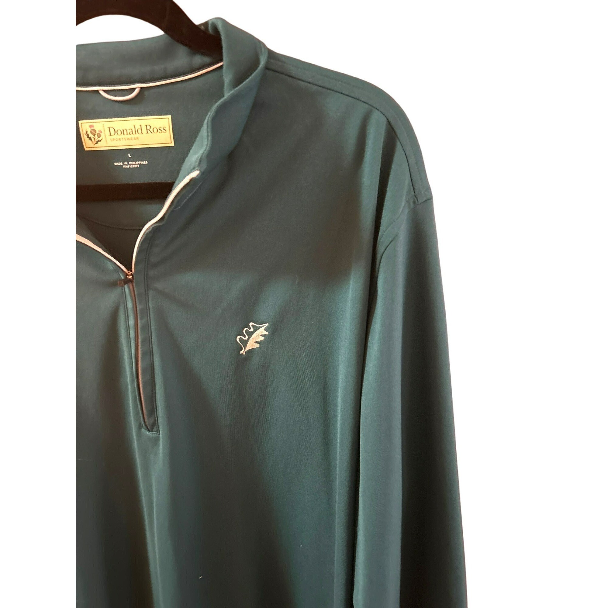 Donald Ross Teal Quarter-zip Performance Pullover Large Golf