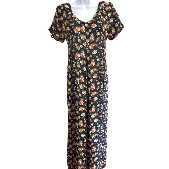 Vintage Express Women's Navy Blue Floral Jumpsuit… - image 2