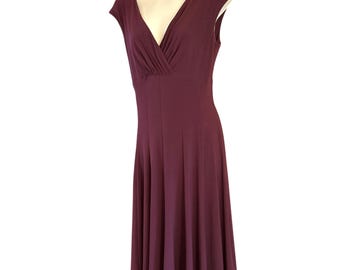 American Living Vintage Y2K Purple Cap Sleeve Midi Baby Doll Dress Size 10 Flowy
