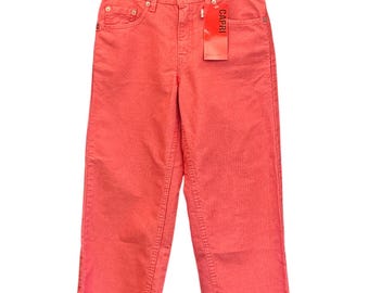 Calça Capri Levis 577 Nouveau Vintage Y2K Retrô Rosa Coral Cintura Baixa Modelagem Solta