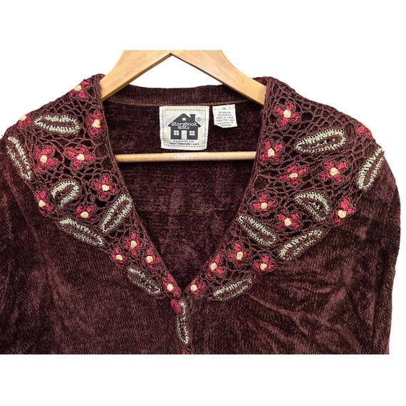Storybook Knits Beaded Cardigan 90s Embroidered 1… - image 2