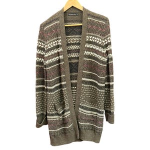Y2K Abercrombie & Fitch Kaschmir-Baumwollmischung Offene Front stricken Strickjacke Kleine