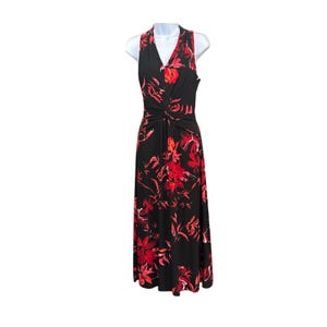 chaps maxi dresses Dress Womens XL Black White Floral Stretch Short Sleeve Wrap V-Neck and at our local independently owned Clothes Mentor stores Chaps Navy and White Patterned