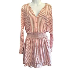 Rails Women's Red White Striped Linen Jasmine Smock Waist Dress Size Large  Retail 188 - Etsy