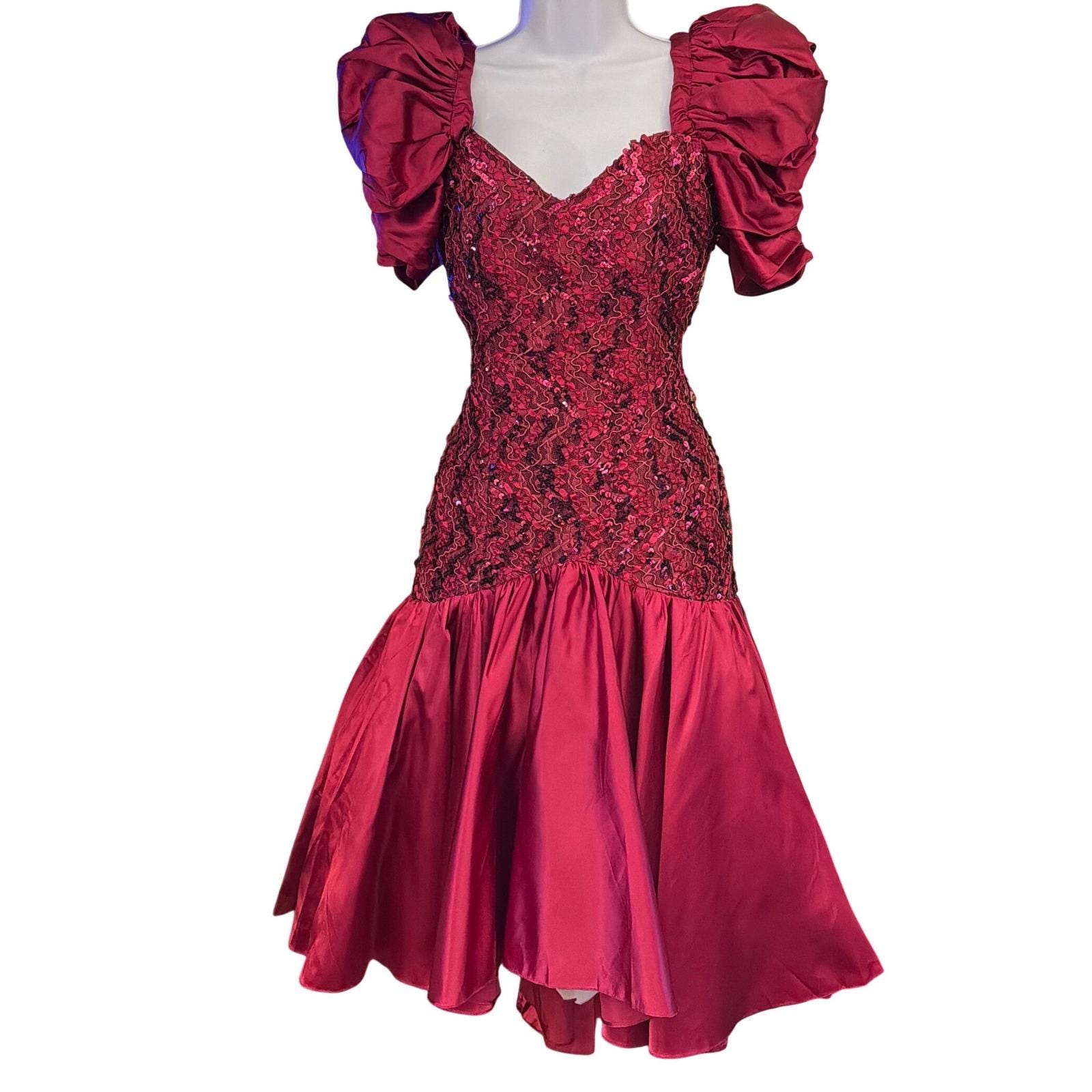 Vintage 1980s Puffy Sleeve Dress - Etsy