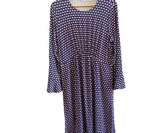 Boden Annabel Blue Fit & Flare Textured Stretch Geometric Dress UK 8L US 4L  - Etsy