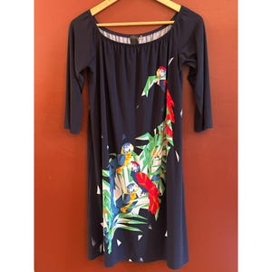 Norma Kamali Women's Navy Blue Knit Scoop Neck Parrot Dress Size Large  Relaxed - Etsy