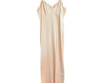 Vintage Komar Full Slip Dress Coquette Cottagecore Ivory Maxi Lingerie Size 34