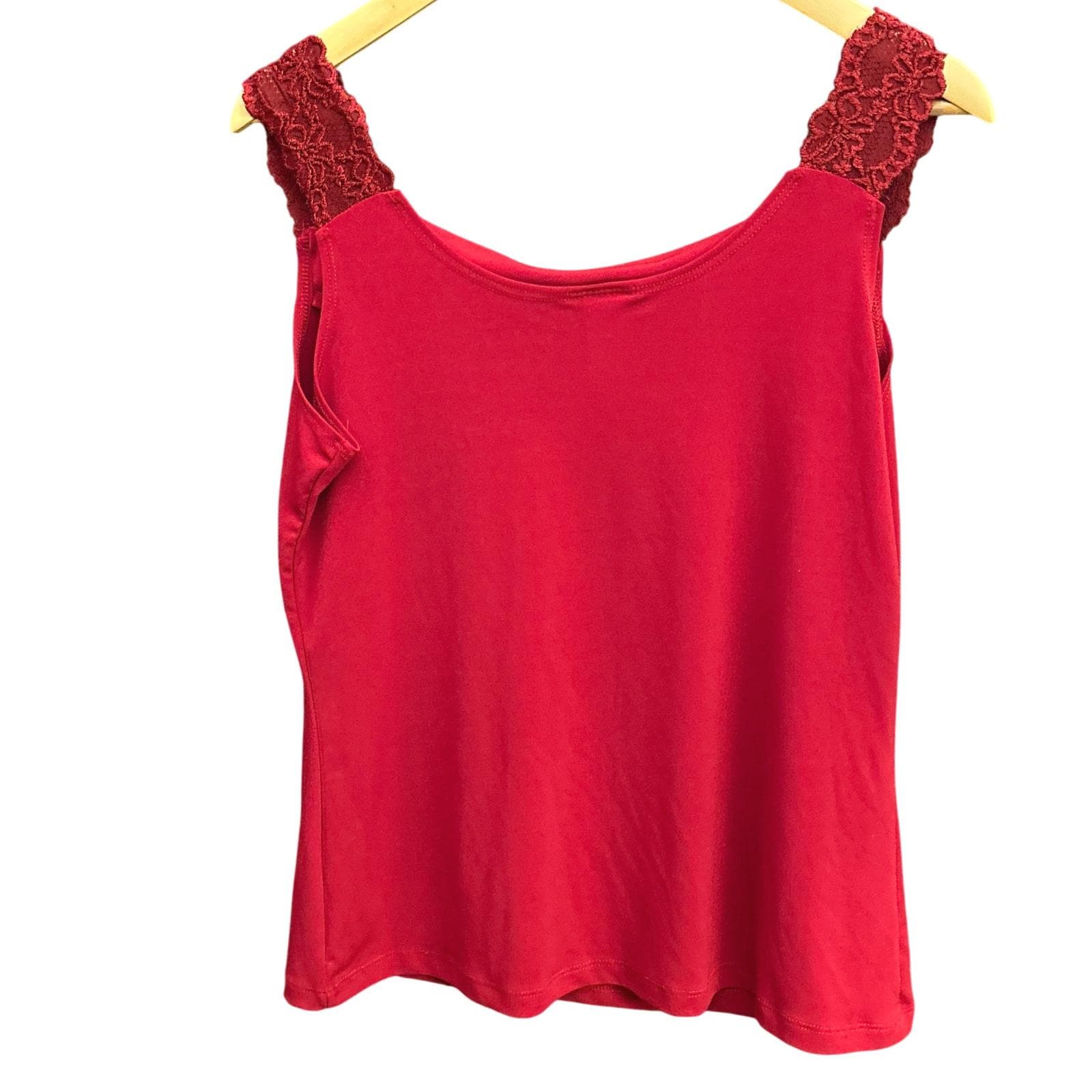 JKLA California Red Lace Strap Tank Top L Draped Cowl Neck Y2K 2000s ...