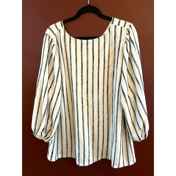 Women's Striped Long Sleeve Blouse - Casual Loose Fit Button Down Shirt