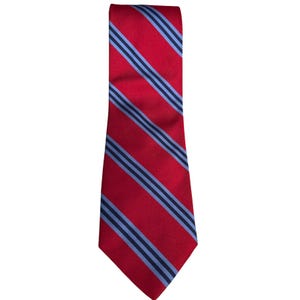 Brooks Brothers Silk Red Blue Striped Tie Preppy Ivy League Polished Classic