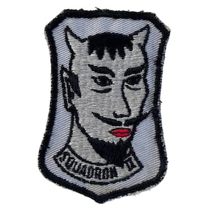 Vintage Unbranded Squadron II Patch Devil Demon Rockabilly Biker Edgy