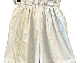 Pantalones cortos de papel con estampado náutico costero de los 90 de Airport Flying Aces, color azul claro, hechos en EE. UU.