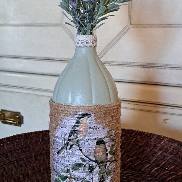 Upcycled\ Recycled Décor Bottle