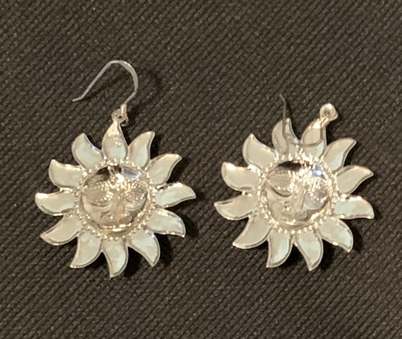 Vintage Gold Vermeil and Sterling Silver Sun Face… - image 2