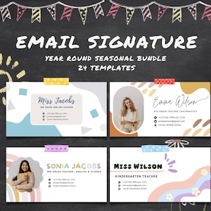 Modern Teacher Email Signature Collection Boho Bundle, Elevate Your Communication with Stylish Designs for Educators and Professionals Alike
