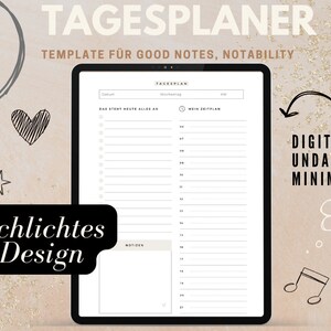 Digital daily planner - template for tablet/ smartphone in GoodNotes, Notability etc