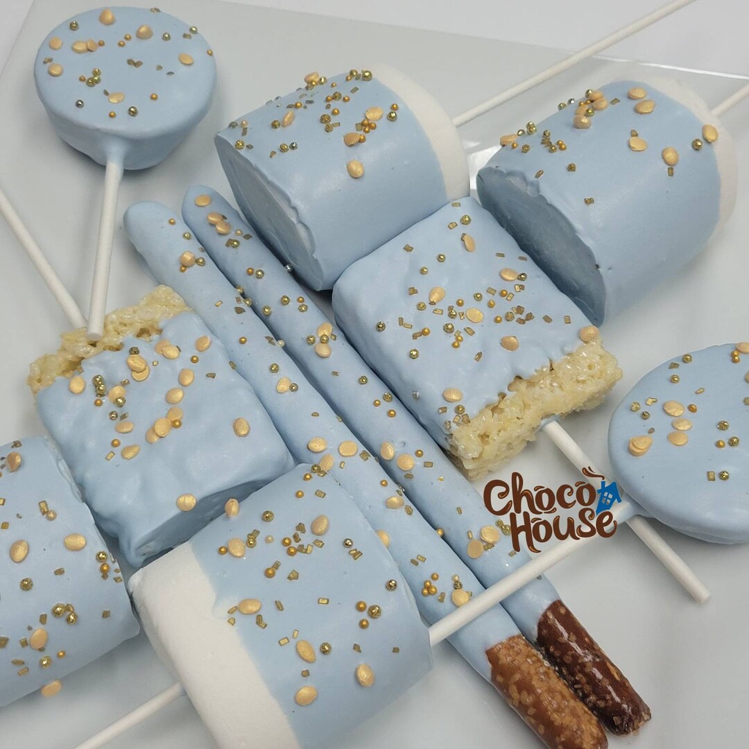 Baby Boy Baby Shower Treats Bundle. Light Blue/ Baby Blue and Gold