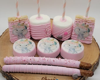 Baby elephant treats bundle. Girl Baby Shower. Party Favors. 48 pcs