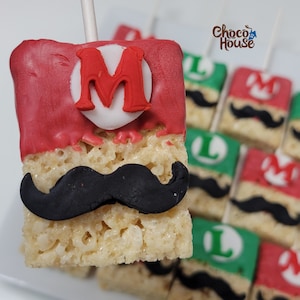 Kids rice krispie  Mario inspired Party Favors. 12 ct
